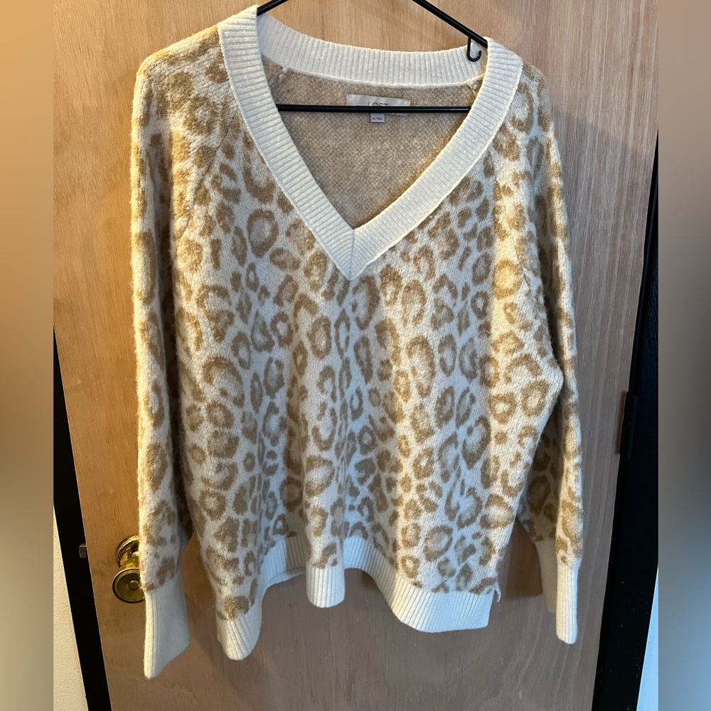 Cheetah Print V-Neck Sweater